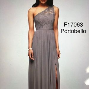 David’s Bridal Bridesmaid Dress F17063 Lace Long